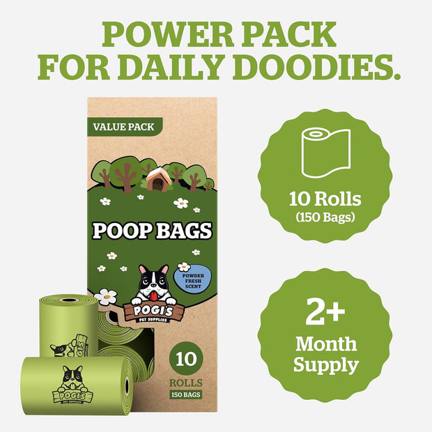 Pogi’S Dog Poop Bags – Leak-Proof & Extra Thick Pet Waste Bags (Fresh Scent, 10 Rolls, 150-Count).