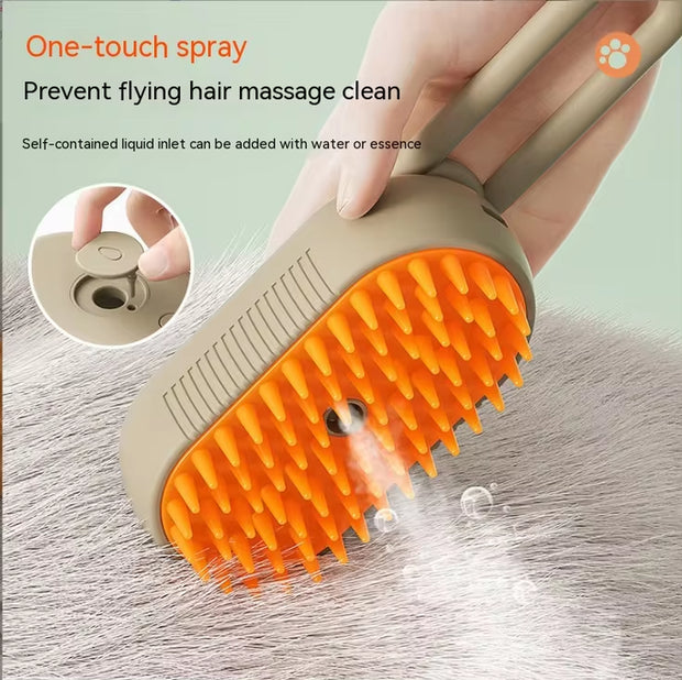 Revolutionary Pet Spray Comb for Cats & Dogs - Electric Hair Removal & Massage Brush with One-Click Spray!.